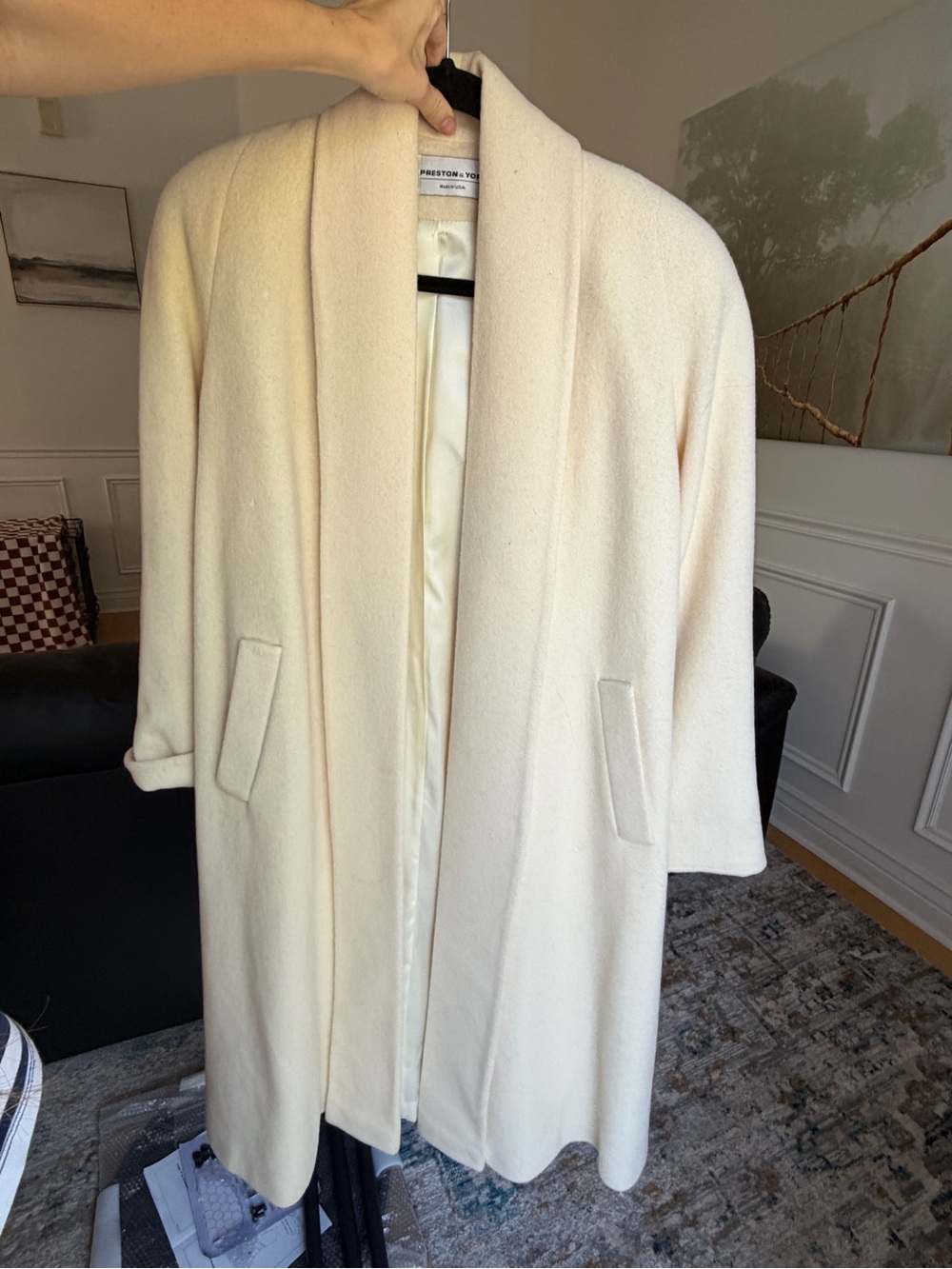 Certified 100% wool, Vintage Preston & York oversized trench coat